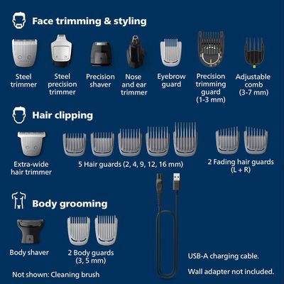Philips Multigroom 9000 Face Head and Body 22 pieces