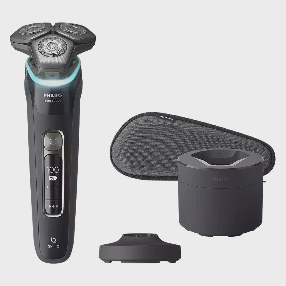 Philips  Series 9000 Electric Shaver, Wet & Dry Use, with Charging Stand, Cleaning System, S9986/55 , Black