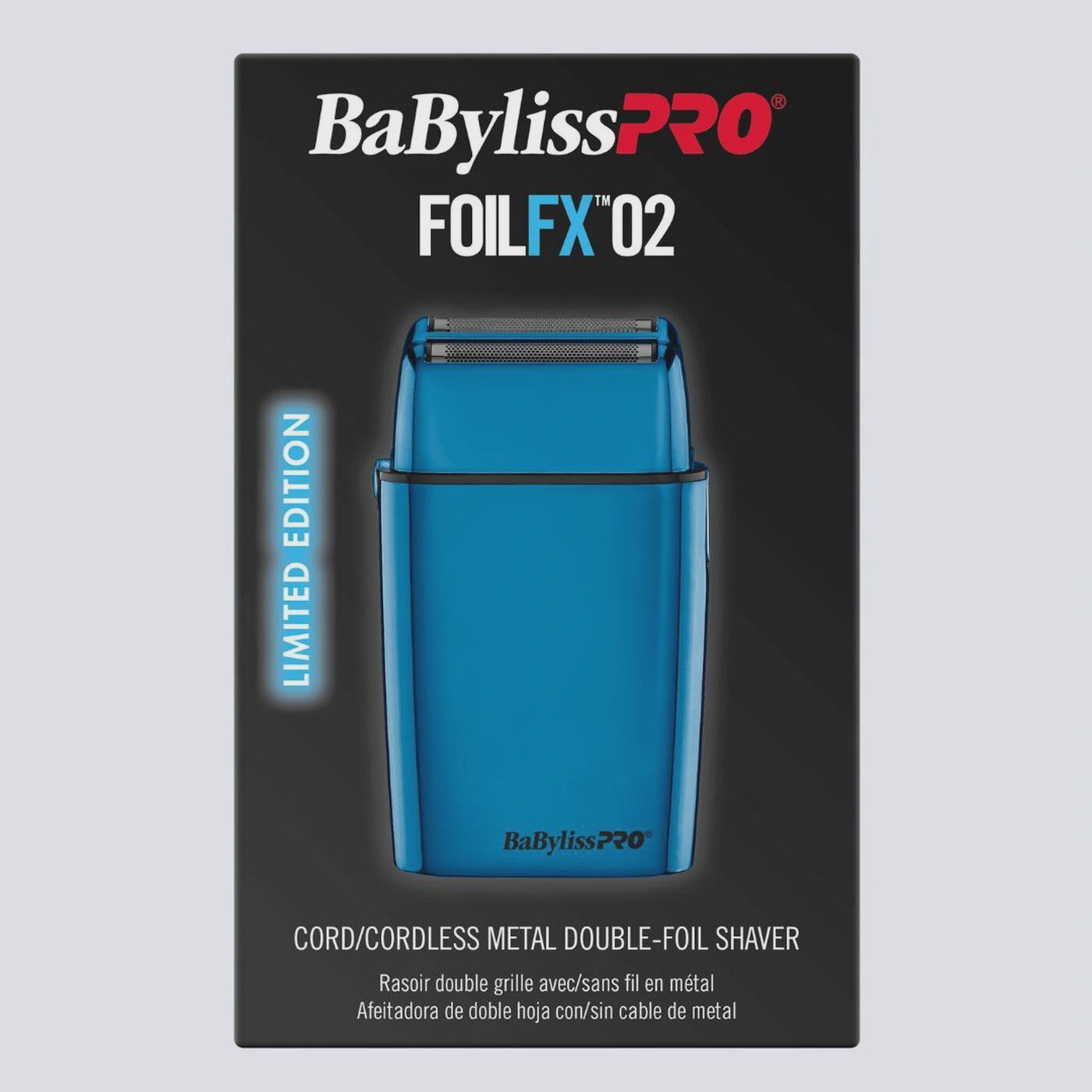 BaBylissPRO Blue Cord/Cordless Metal Double-Foil Shaver – FXFS2BL