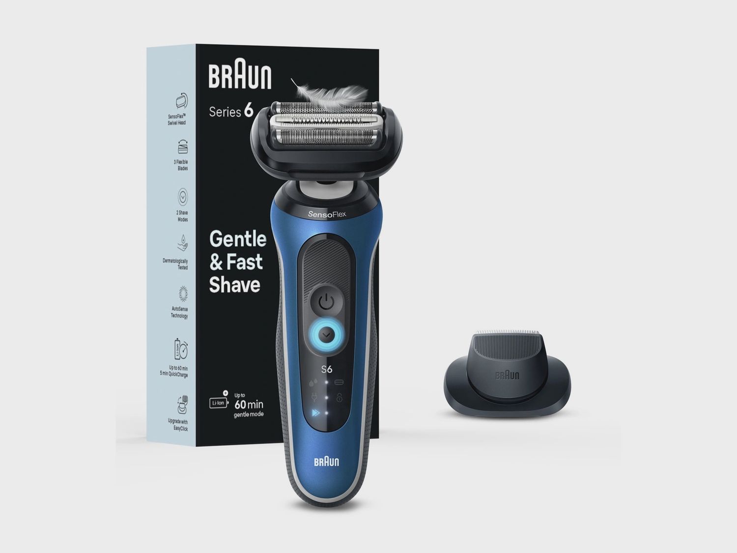 Braun Electric Shaver for Men, Series 6 6120s, Wet & Dry
