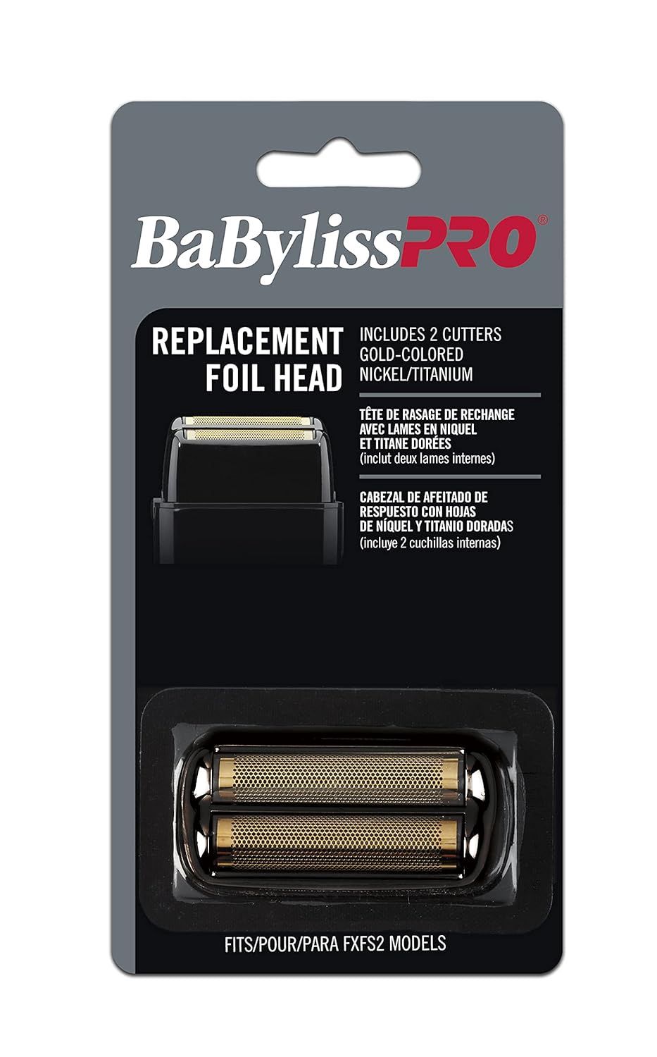 BaBylissPRO Replacement Foil Head and Cutter for FoilFX02 Double Foil Shaver (Black), FXRF2B