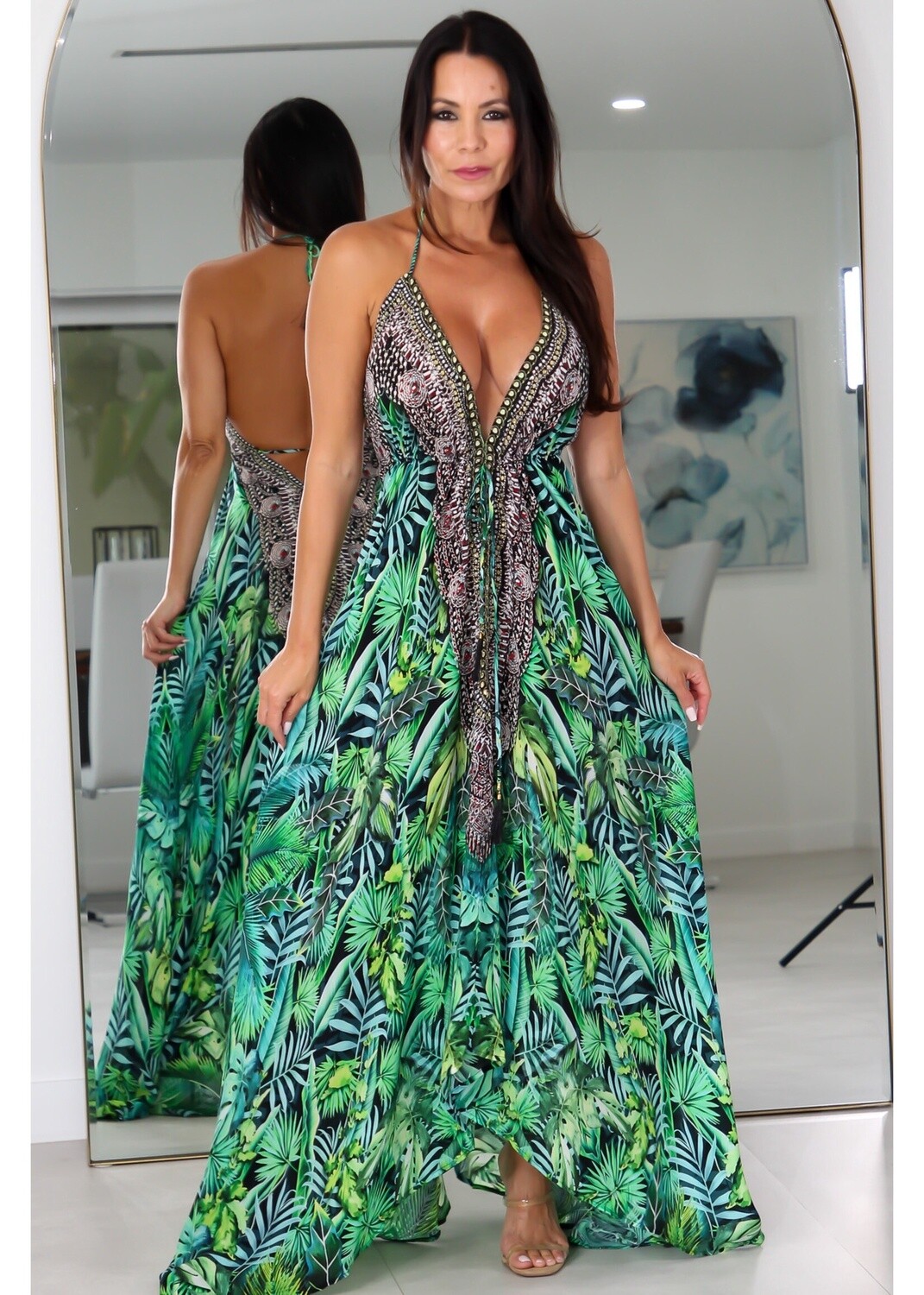 4003 Multi Color Stone Dress, Size: One Size