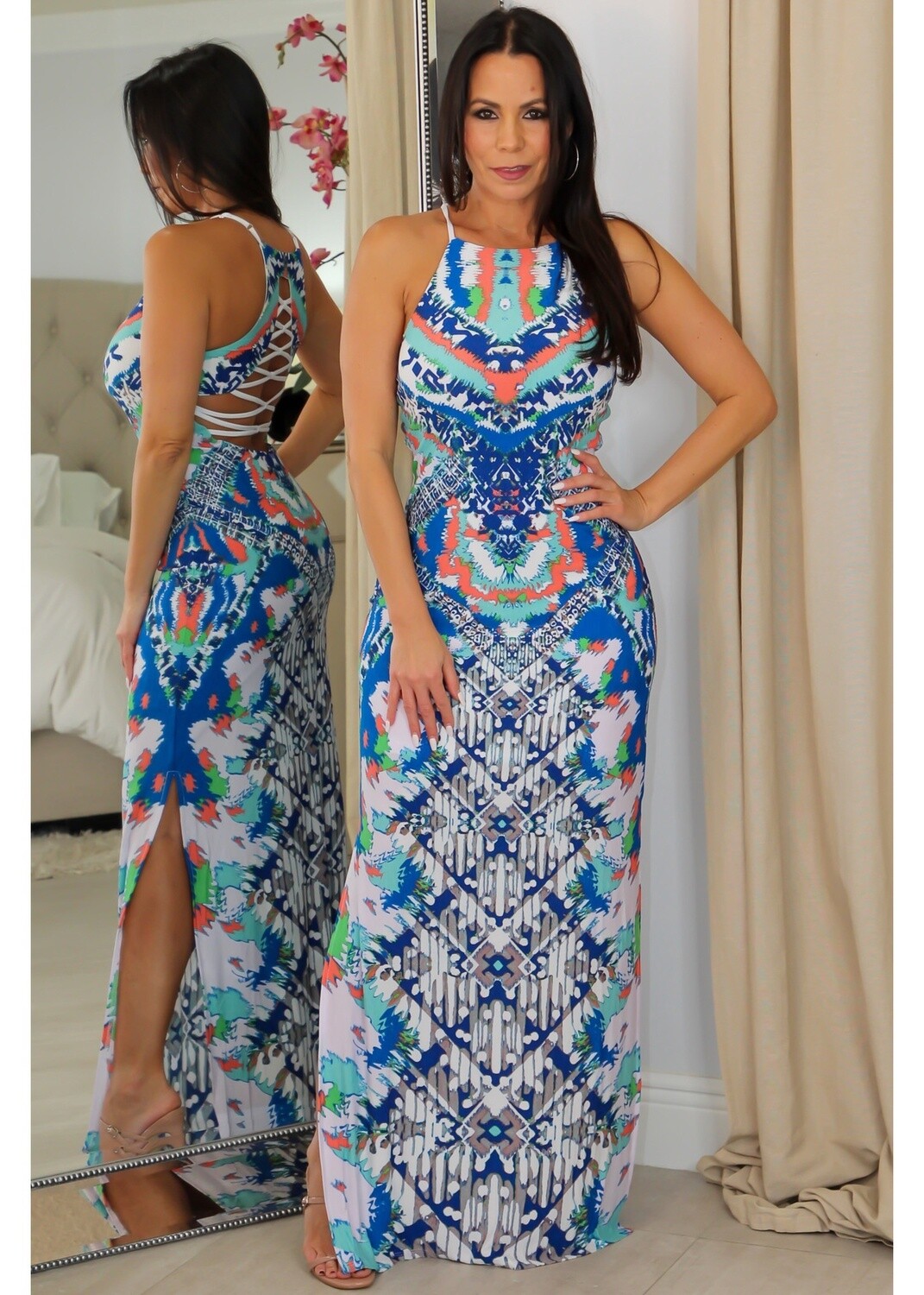 347 Tribal Queen Maxi Dress, Size: Large