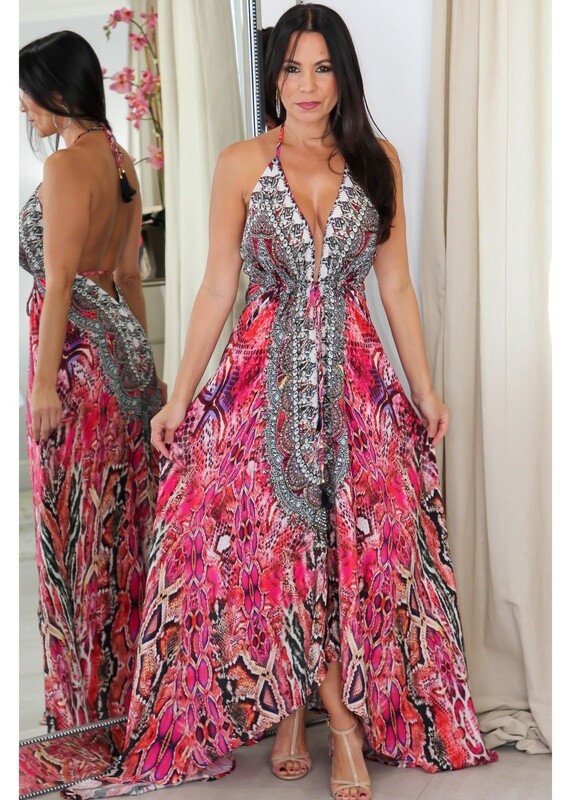 9019 Multi Color Stone Dress