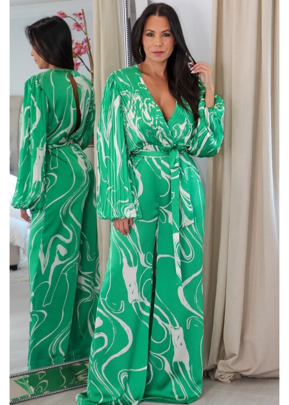 422822 Long Sleeve Jumpsuit, Size: Small, Color: Green