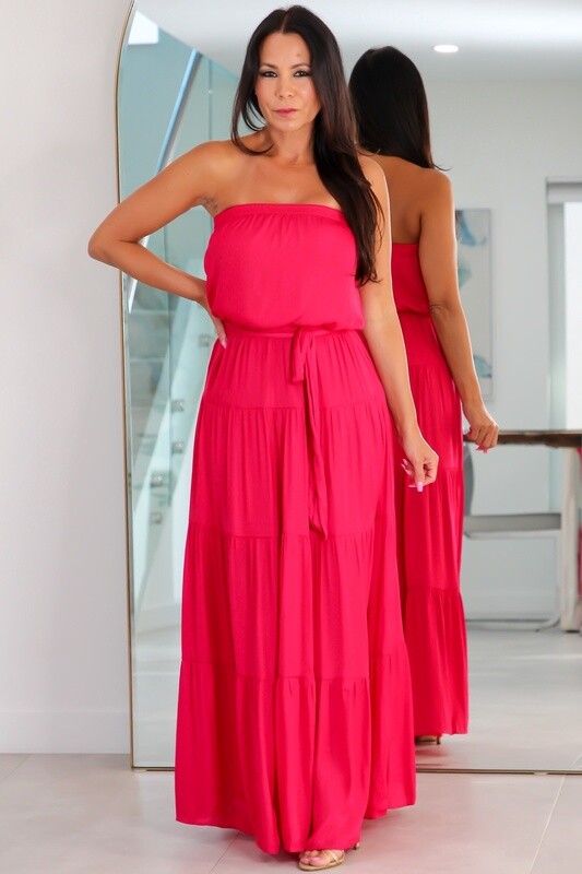 115893 Maxi Tiered Tube Dress