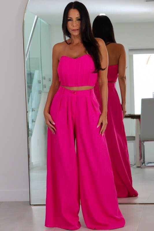 32007 Corset Linen Pant Set