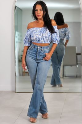 177 Cai Smocked Off-Shoulder Top