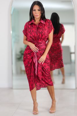 12320 Wild Wine Shirt Dress
