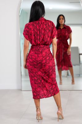 12320 Wild Wine Shirt Dress