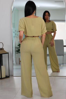 3229 Avocado Textured Two-Piece Set