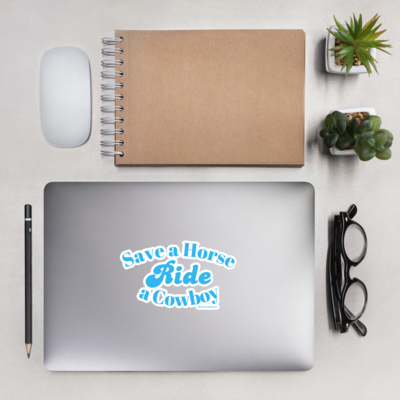 Bubble-free stickers. Save a Horse Blue