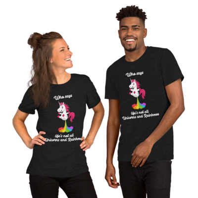 Unisex t-shirt unicorns rainbows happy funny sarcastic best gift idea any occasion colourful cute