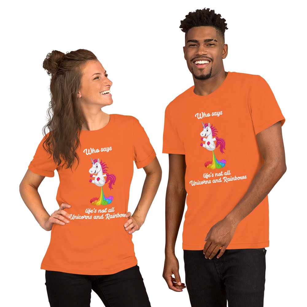 Unisex t-shirt unicorns rainbows happy funny sarcastic best gift idea any occasion colourful cute