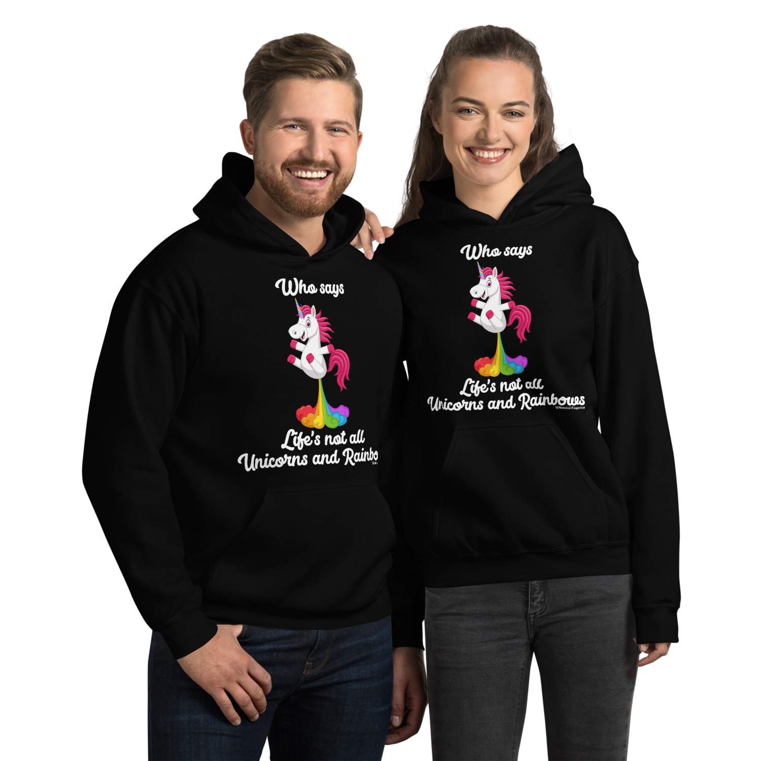 Unisex Hoodie unicorns rainbows happy funny sarcastic best gift idea any occasion colourful cute