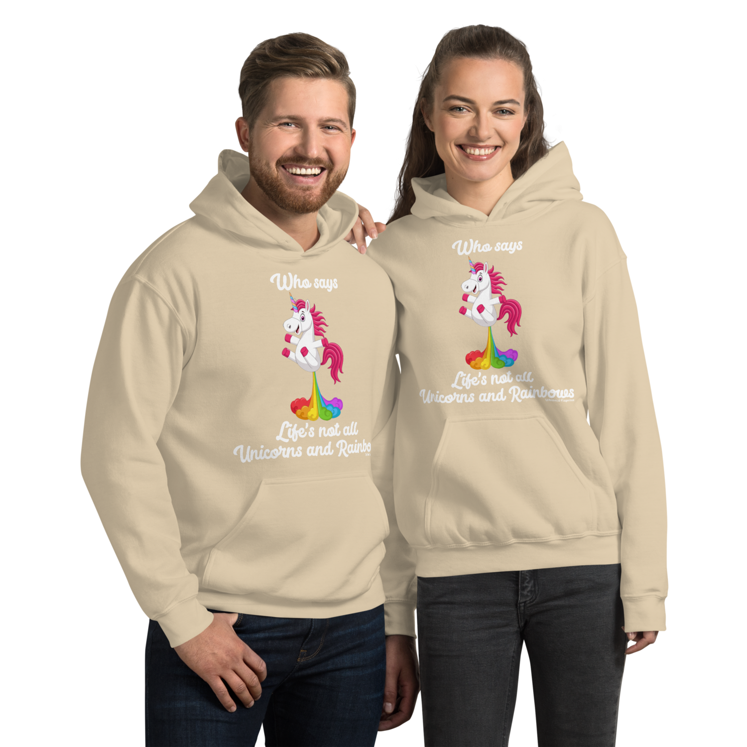 Unisex Hoodie unicorns rainbows happy funny sarcastic best gift idea any occasion colourful cute