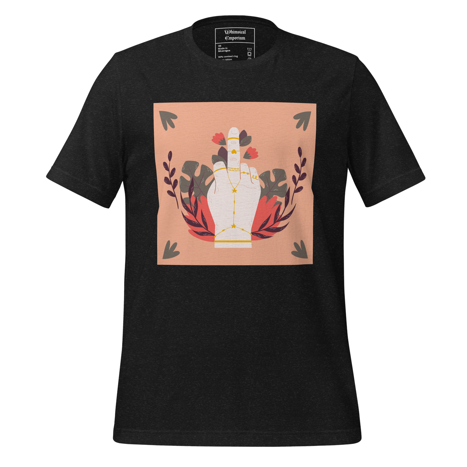 Unisex t-shirt hippy rude finger funny sarcastic alternative best gift unique