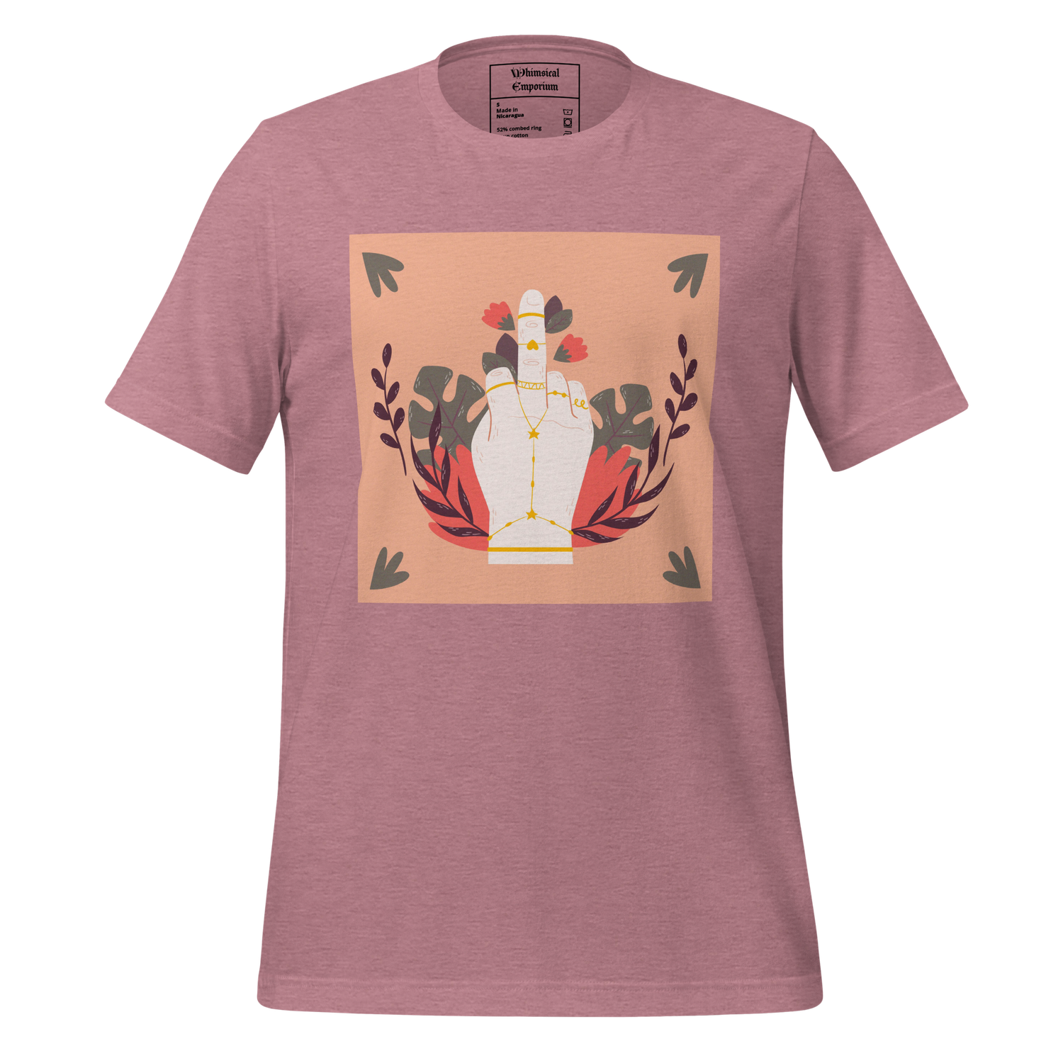 Unisex t-shirt hippy rude finger funny sarcastic alternative best gift unique