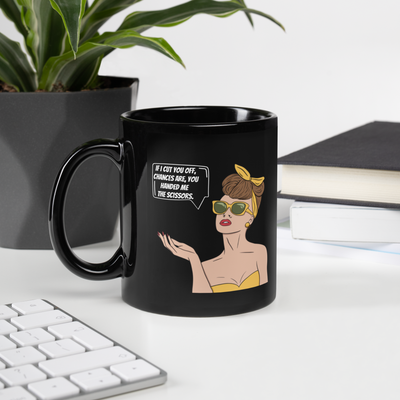 Black Glossy Mug coffee tea hot chocolate funny sarcastic speech bubble alternative unique retro vintage savage everyday best gift honest