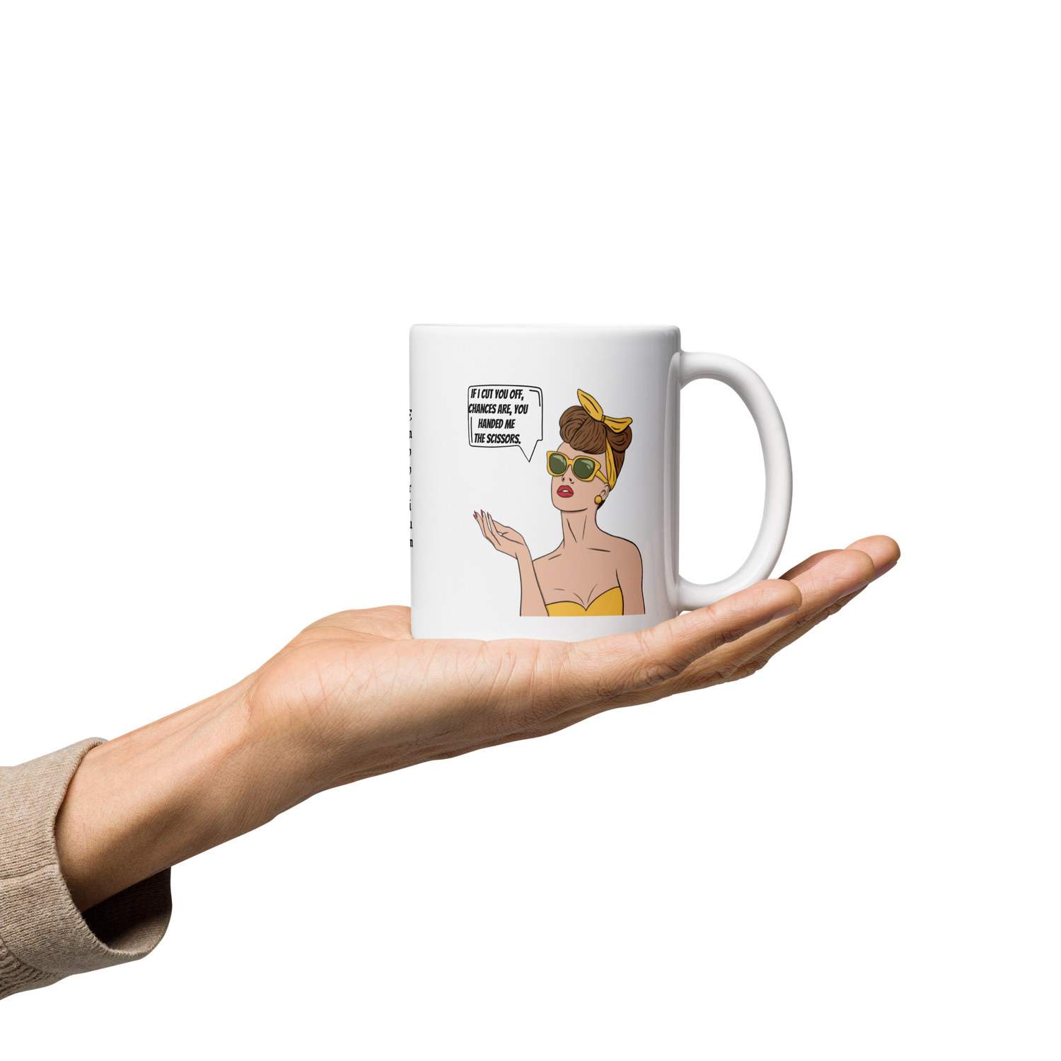 White glossy mug coffee tea hot chocolate funny sarcastic speech bubble alternative unique retro vintage savage everyday best gift honest