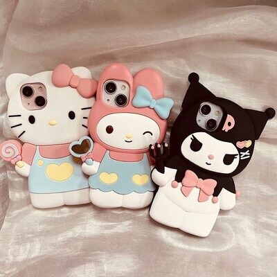 Fundas 3D sanrio Kuromi, hello kitty y mymelody