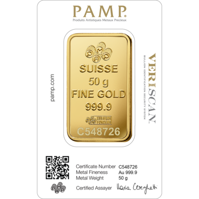 Pamp Gold Minted Bar (Rosa) 50gms