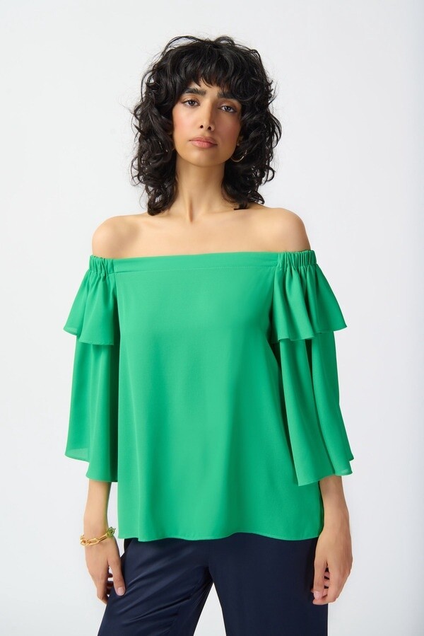 RJ231108854 GREEN OFF SHOULDER TOP
