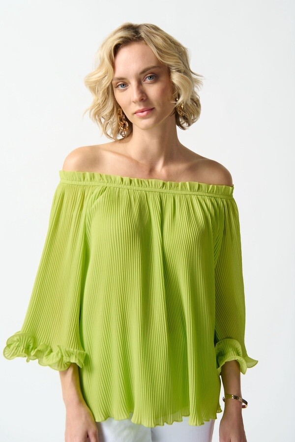 RJ2403974 LIME PLEATED TOP