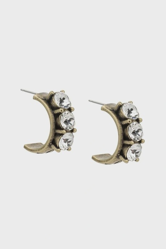 FK240365 EARRINGS BRASS-CRYSTAL