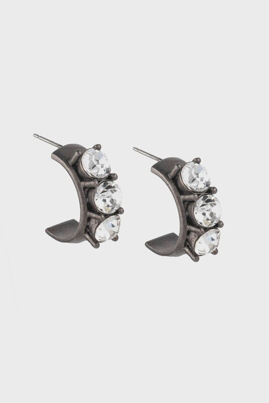 FK2403655 EARRINGS BLACK-CRYSTAL