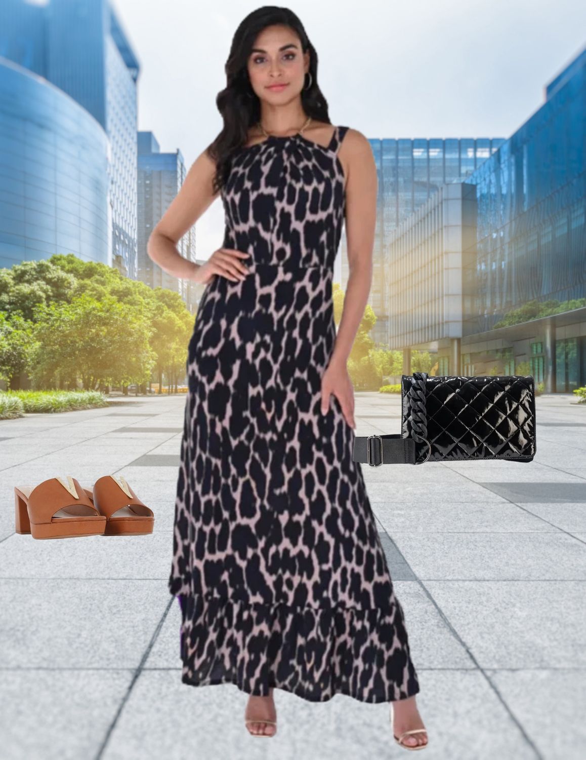 FL240426963 ANIMAL PRINT MAXI DRESS
