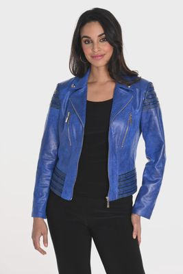 FL24101123429 ELECTRIC BLUE MOTO JACKET