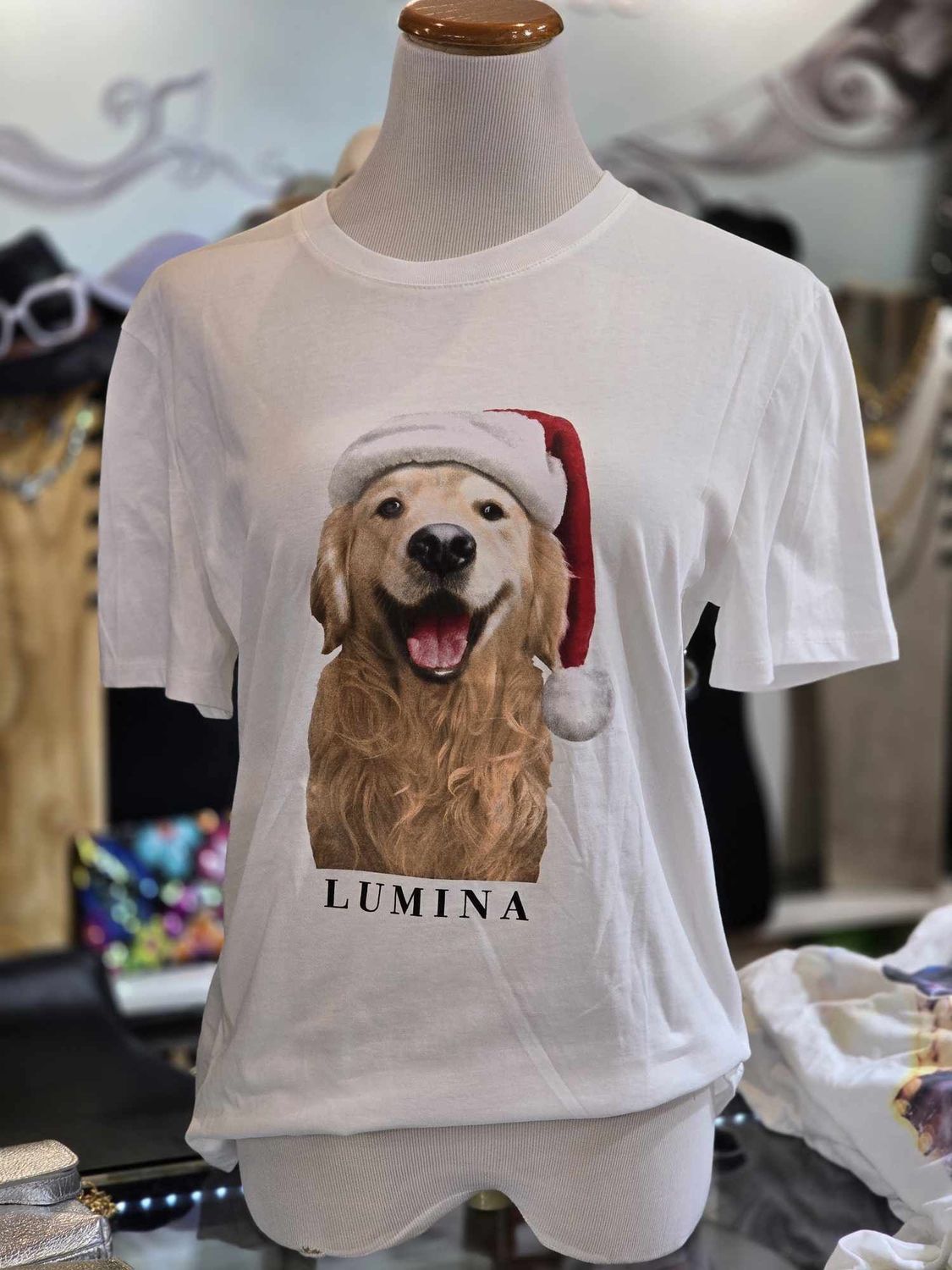 SQ24125411  SANTA DOG TEE - ONE SIZE