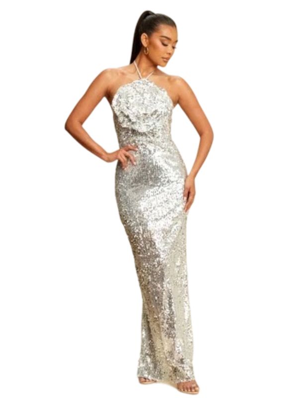 FG2412436139  SILVER FLOWER GOWN
