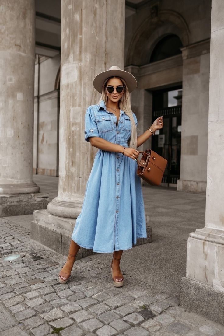 NB25011393  DENIM MIDI DRESS / ONE SIZE