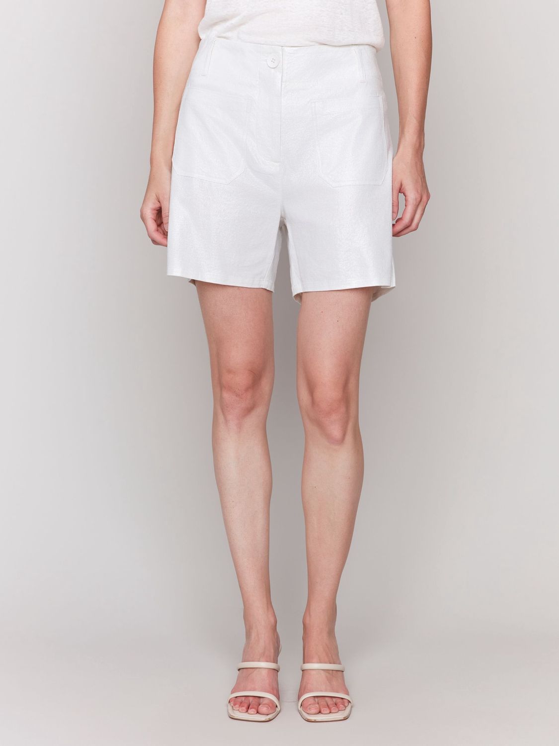 CH2502794 FOIL LINEN SHORTS