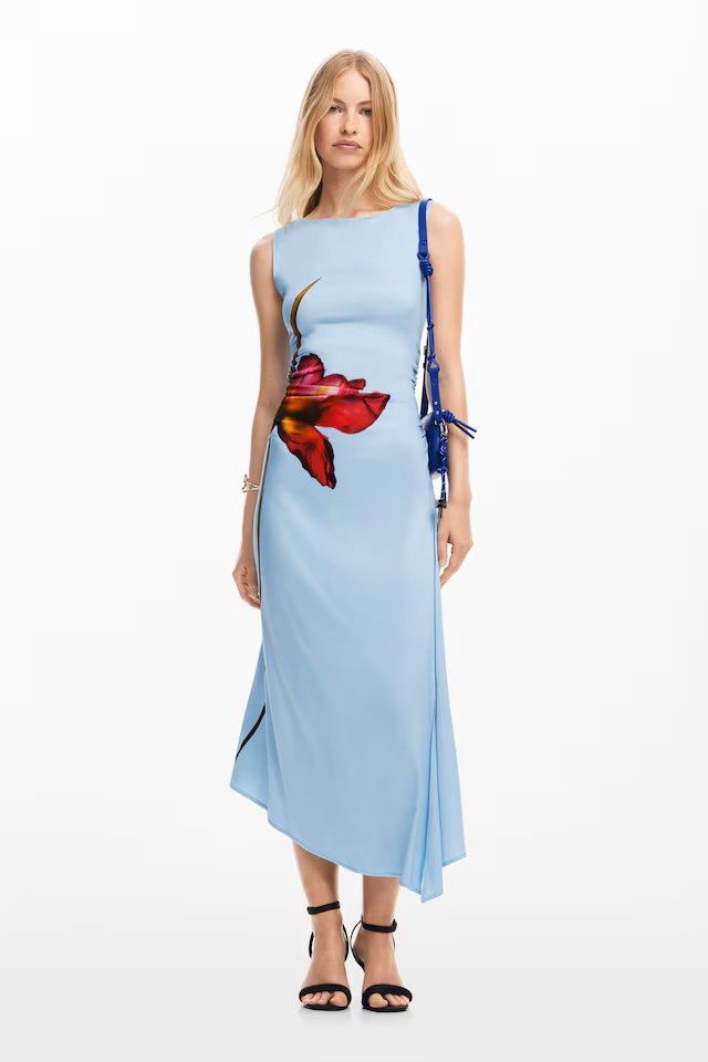 DS25031593 BLUE FLOWER DRESS