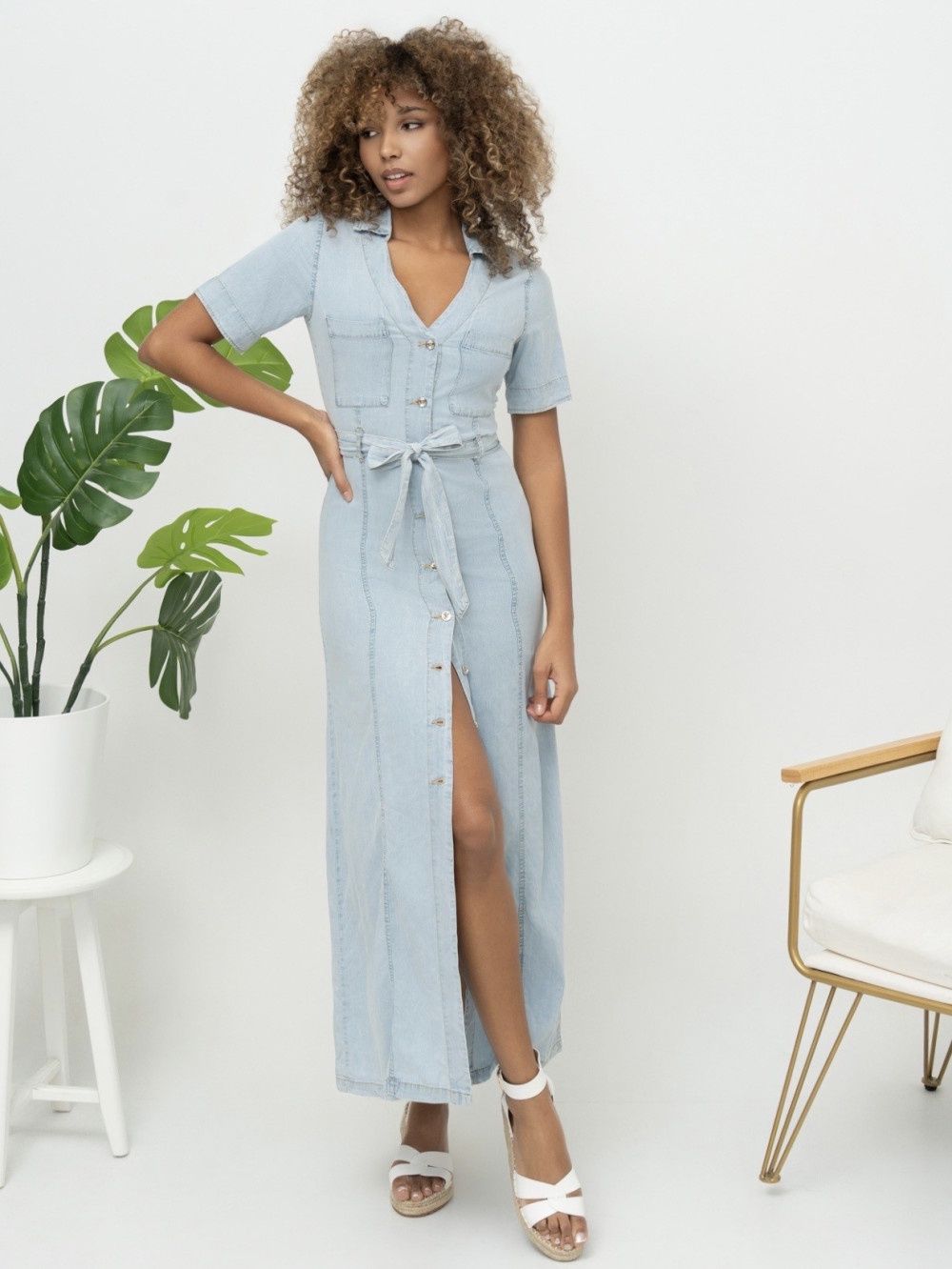 NB25031293  DENIM MAXI DRESS