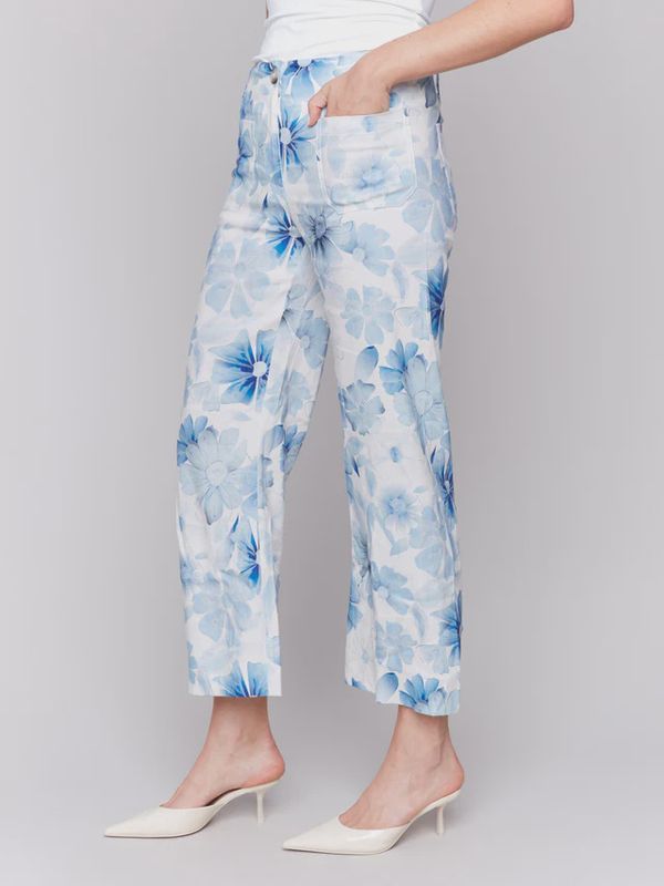 CH2504994 LINNEN FLOWER PANTS