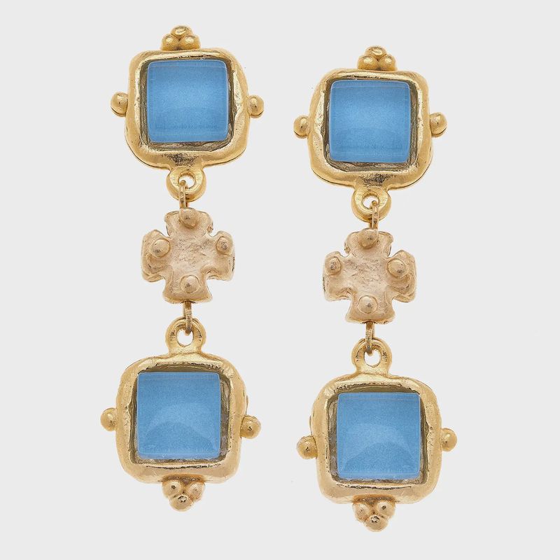SH2505722 AQUA FRENCH EARRINGS