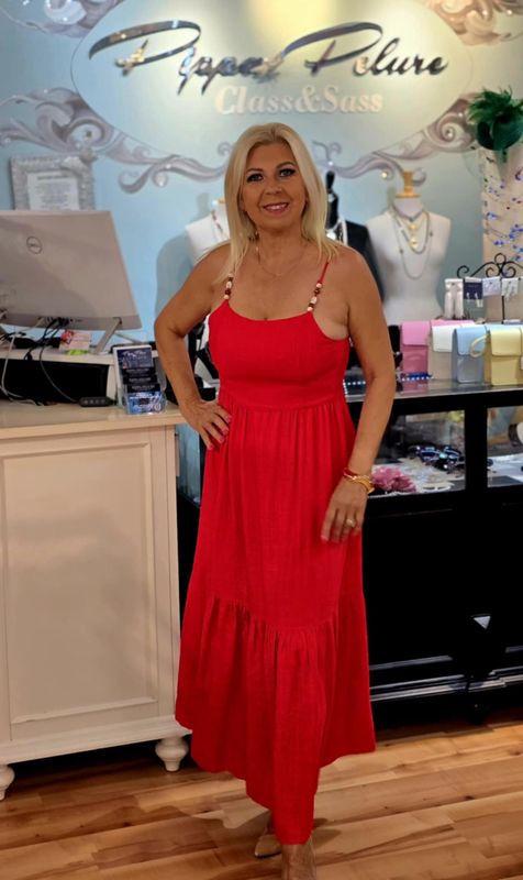 ED2506964 BEADED STRAP MAXI DRESS