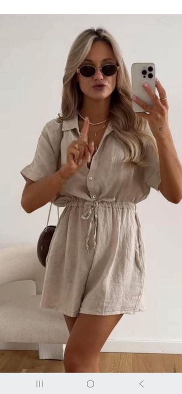NB2506 ROMPER LINEN BLEND - ONE SIZE