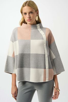 RJ25072053 PLAID KNIT TOP