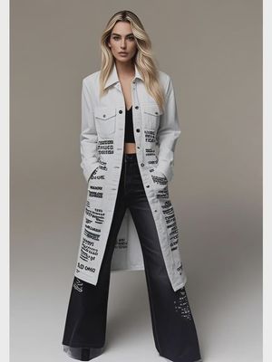 KO2508  TRAVEL WHITE DENIM COAT