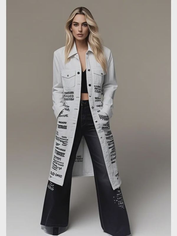 KO2508  TRAVEL WHITE DENIM COAT