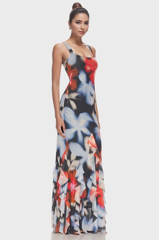FA2508 RUFFLE MAXI DRESS
