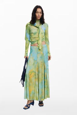 DS25091393 WATERCOLOR MAXI SKIRT