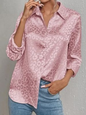 FA2509 SATIN LEOPARD BLOUSE