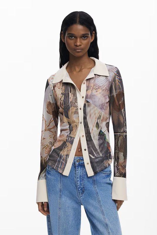 DS2510 PJ&#39;S MESH BLOUSE