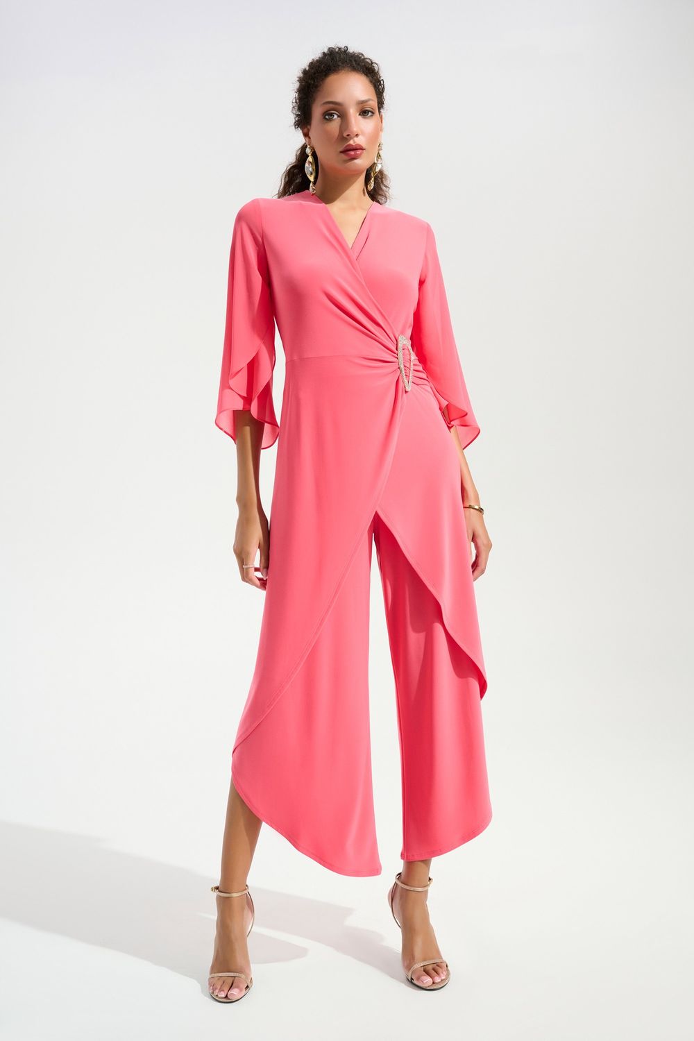 RJ2510 CORAL WRAP JUMPSUIT